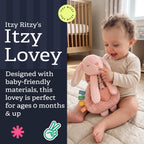 Itzy Ritzy Lovey Including Teether, Teething Relief, 0+ Months (Pink Bunny)