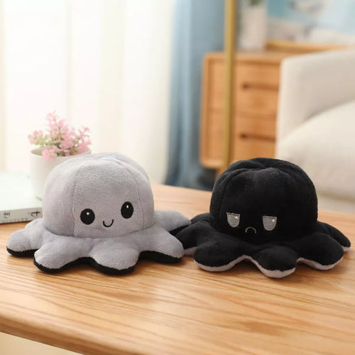 Link Moody Reversible Emotion Octopus Plushie Sad/Happy Express Your Emotions Moody Plush Toy Sensory Fidget Toy for Stress Relief